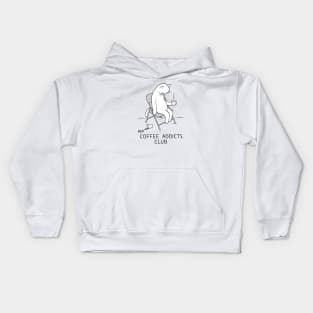 Join the White Cat at the coffee addicts club Kids Hoodie